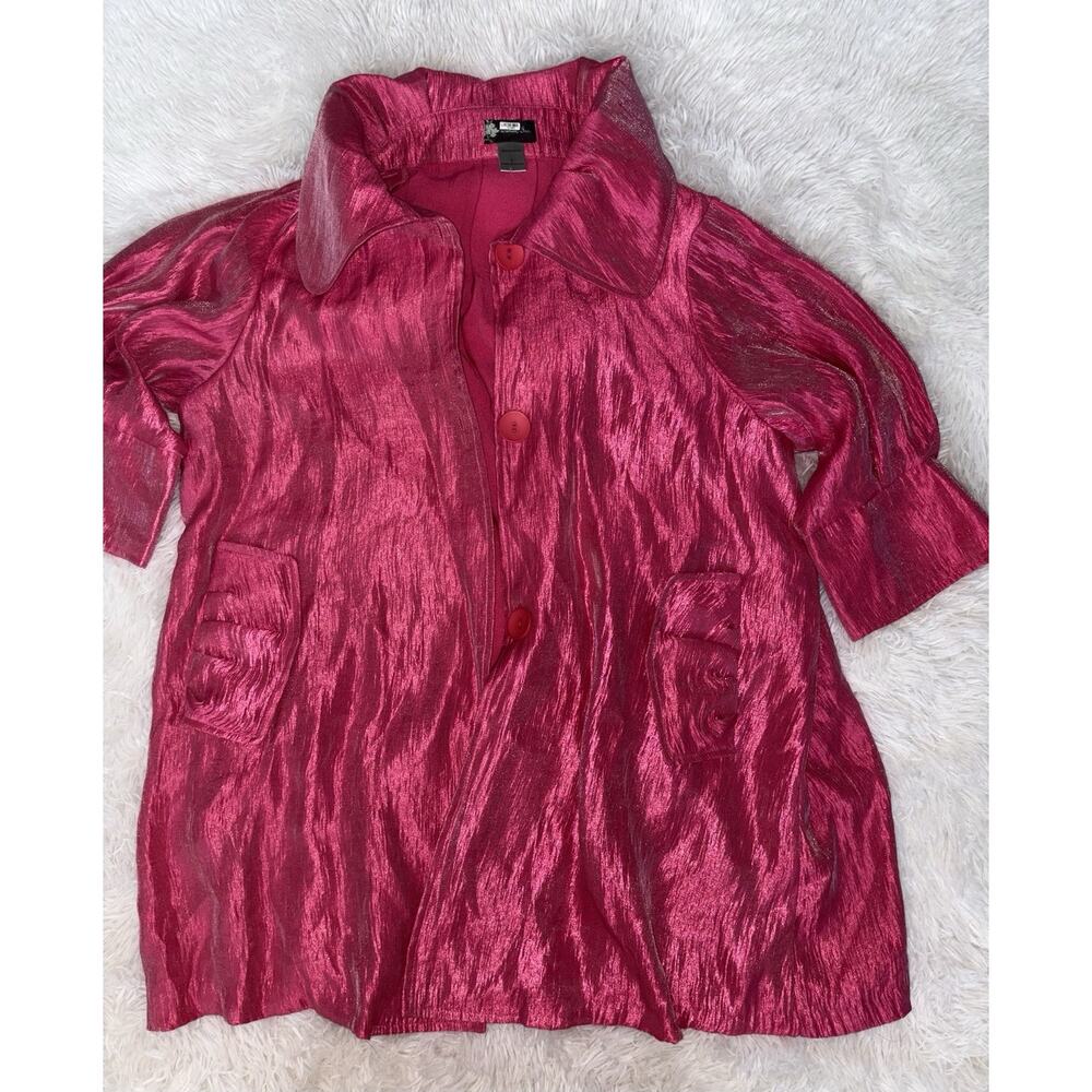 Damee Inc. Women’s L Korean Made Shimmery Pink Blazer/jacket Blouse. Beautiful